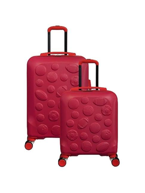 it luggage half time red textured trolley bag pack of 2 - 54.2 ltrs