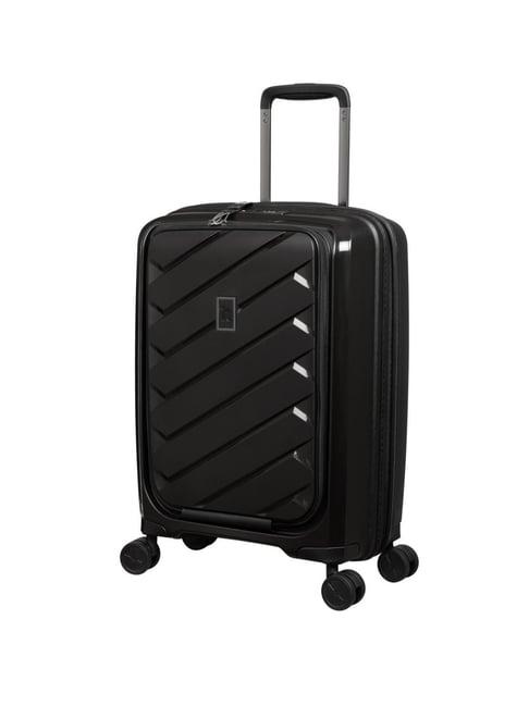 it luggage influential black striped hard cabin trolley bag - 48 ltrs