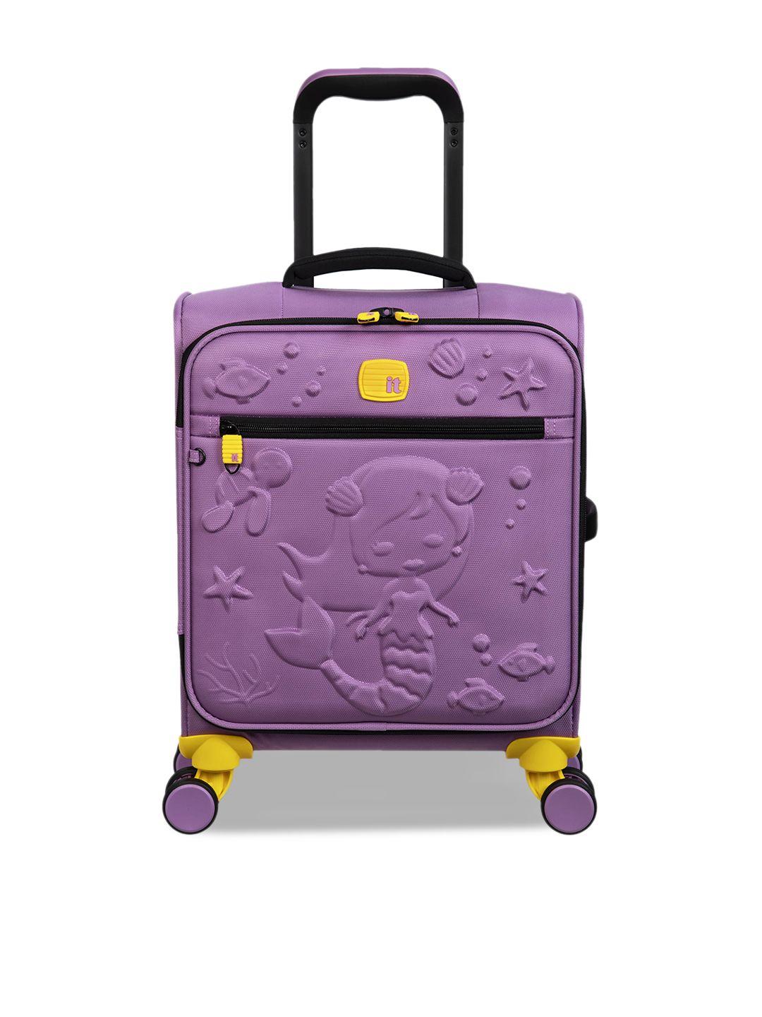 it luggage kids textured hard-sided cabin trolley bag