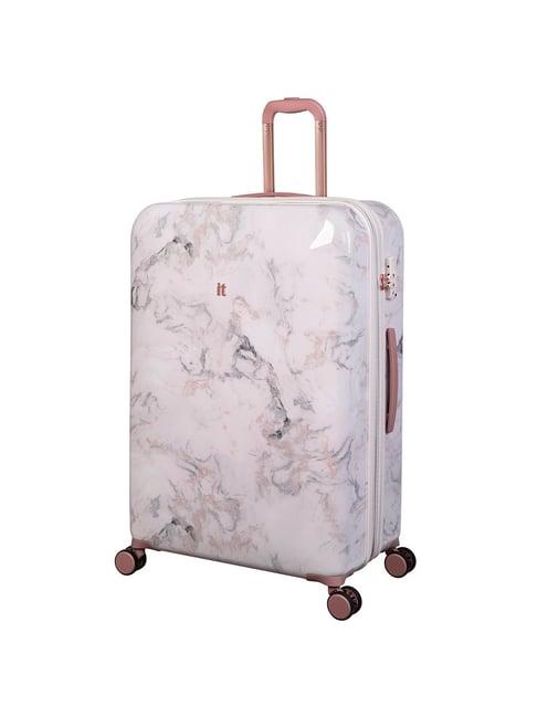 it luggage light pink 8 wheel large hard cabin trolley
