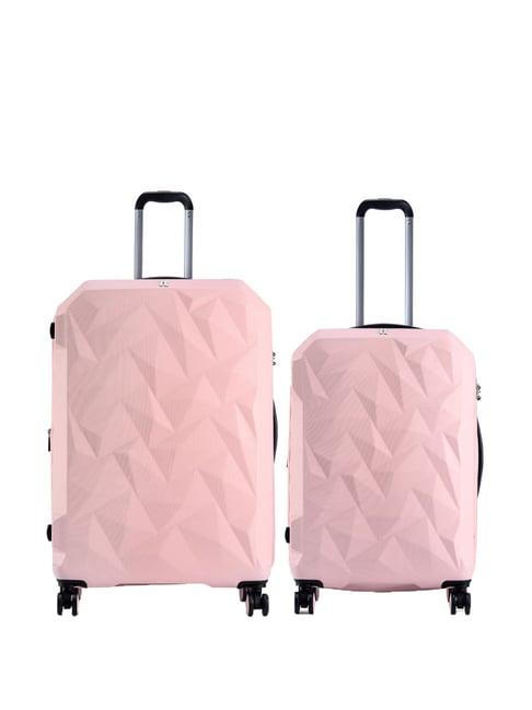 it luggage pink 8 wheel large hard cabin trolley pack of 2