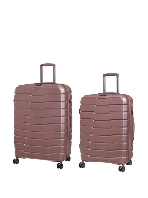 it luggage pink 8 wheel large hard cabin trolley pack of 2