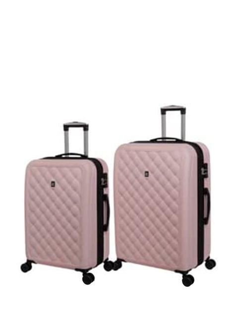 it luggage pink 8 wheel large hard cabin trolley pack of 2