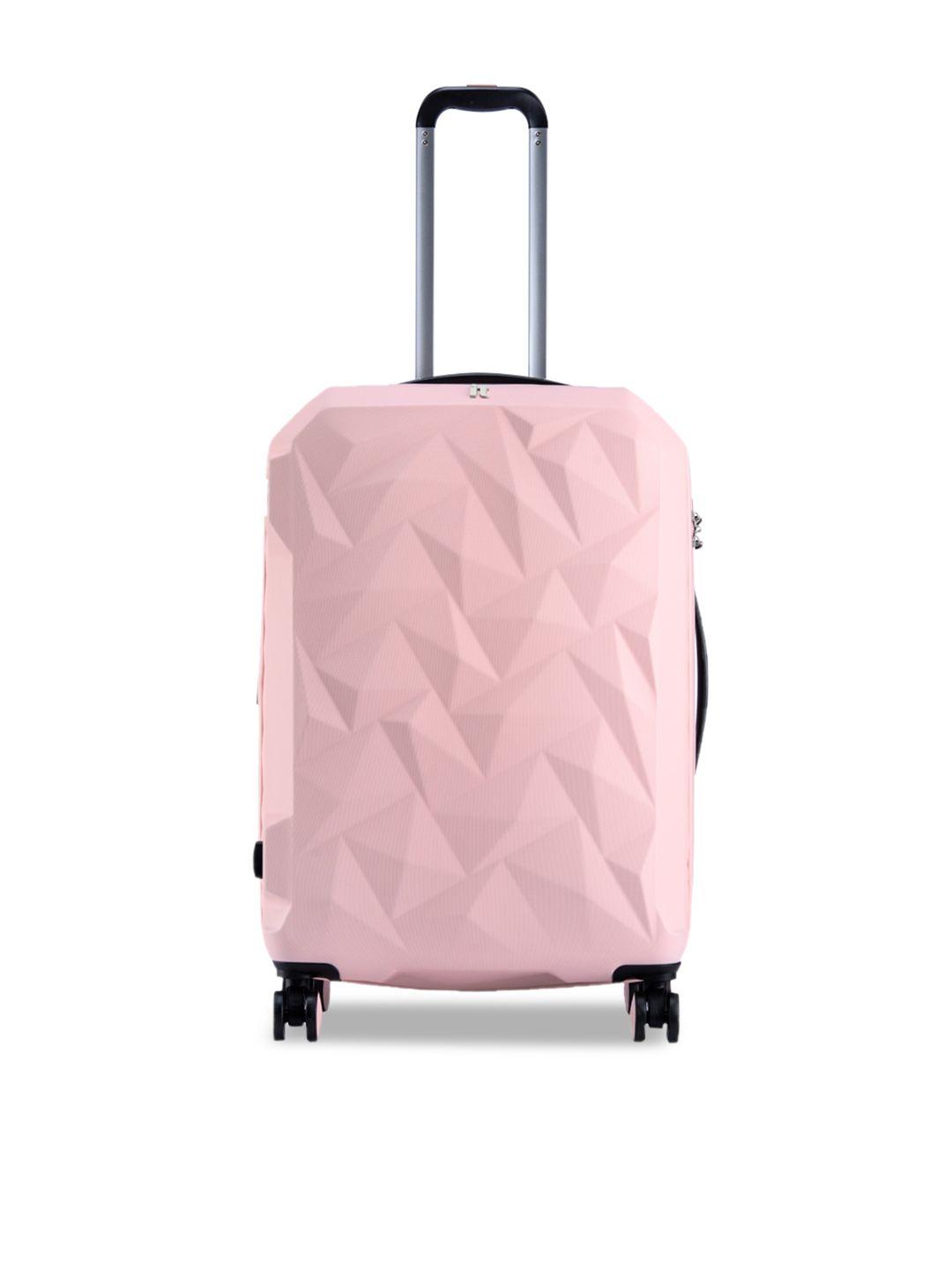 it luggage pink textured hard-sided medium trolley bag