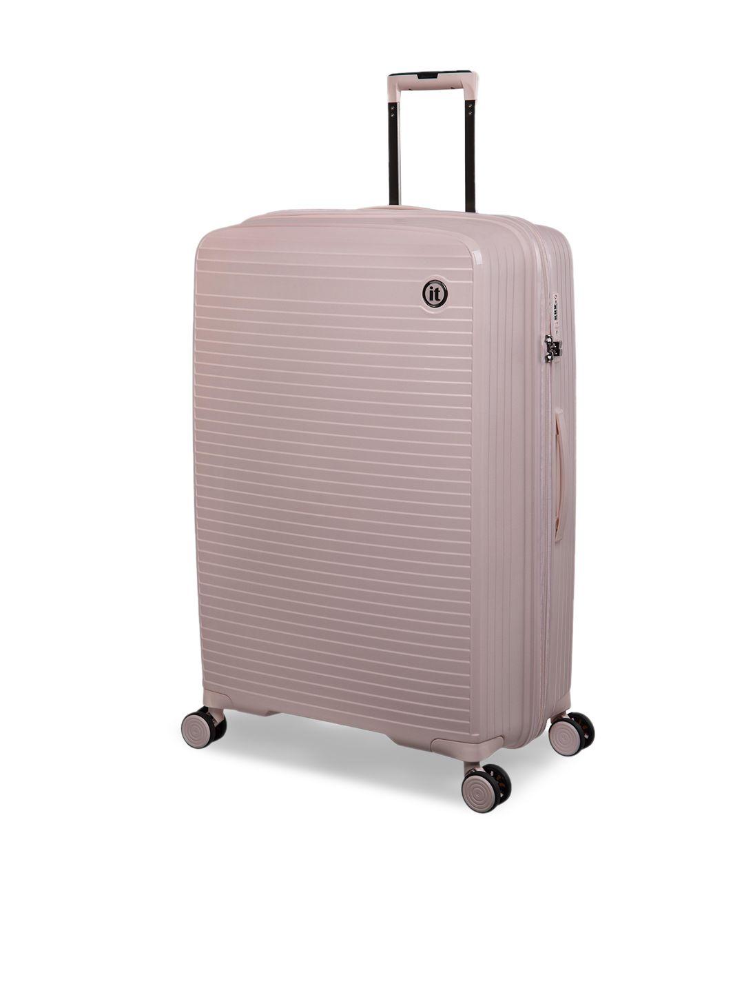 it luggage pink textured trolley  bag