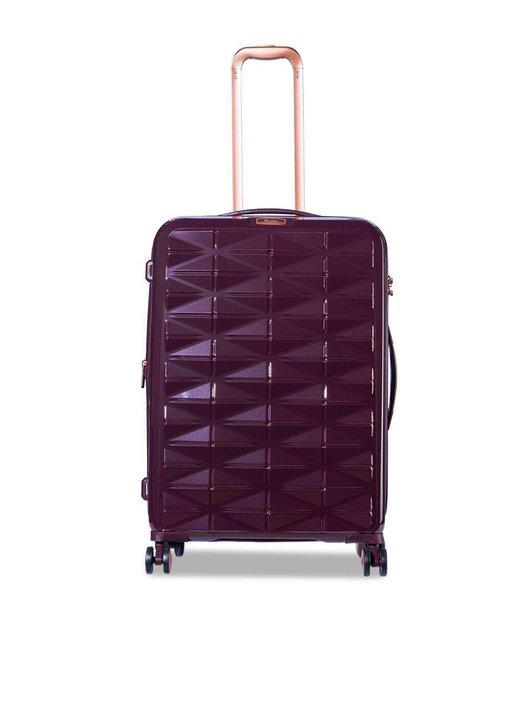 it luggage purple textured hard-sided medium trolley suitcase