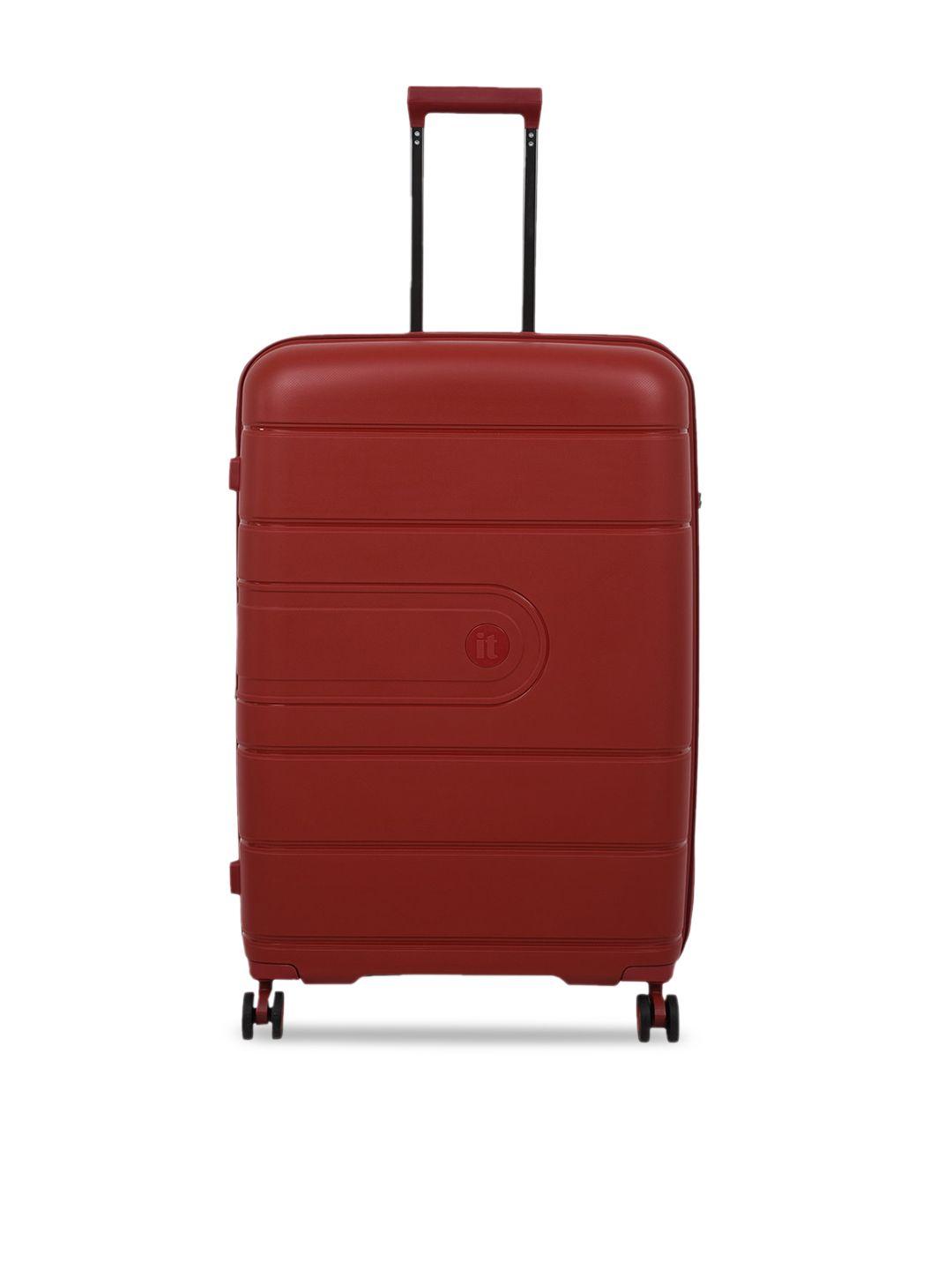 it luggage red solid hard-sided trolley suitcases