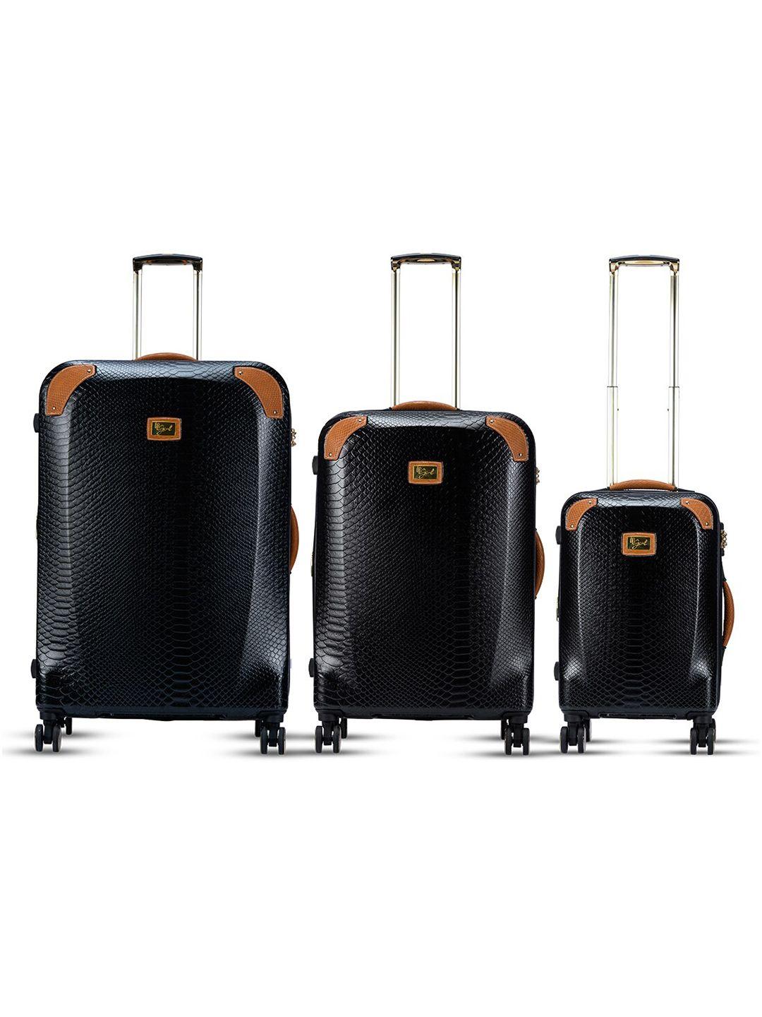 it luggage resolute set of 3 textured hard-sided trolley suitcases bags