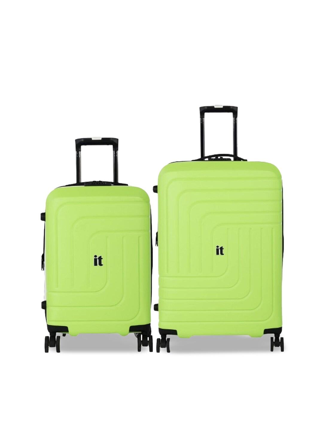 it luggage set of 2 convolved textured 24 inches hard-sided trolley suitcase