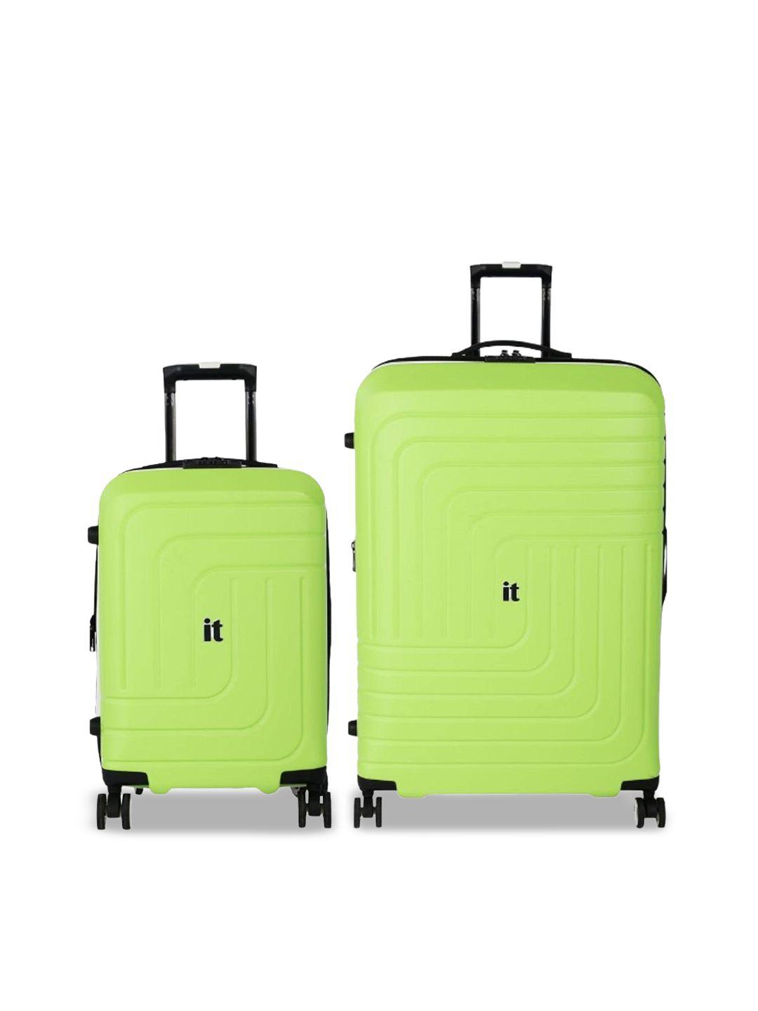 it luggage set of 2 convolved textured 28 inches hard-sided trolley suitcases
