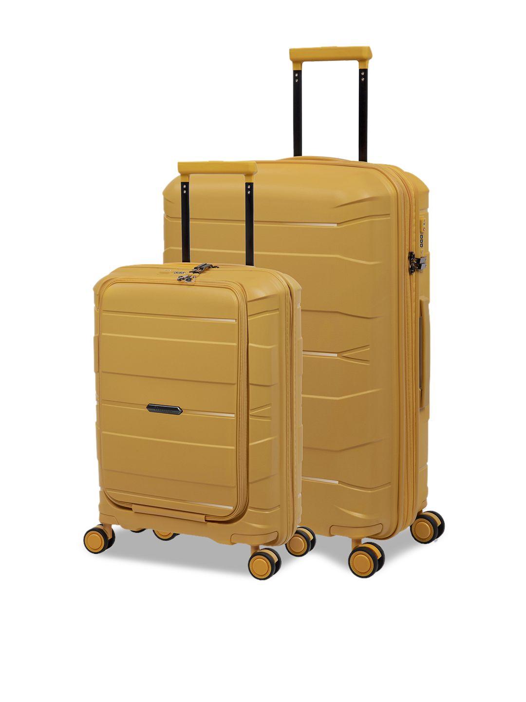 it luggage set of 2 solid hard-sided trolley suitcases