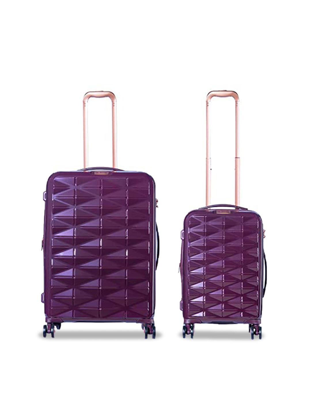 it luggage set of 2 solid hard-sided trolley suitcases