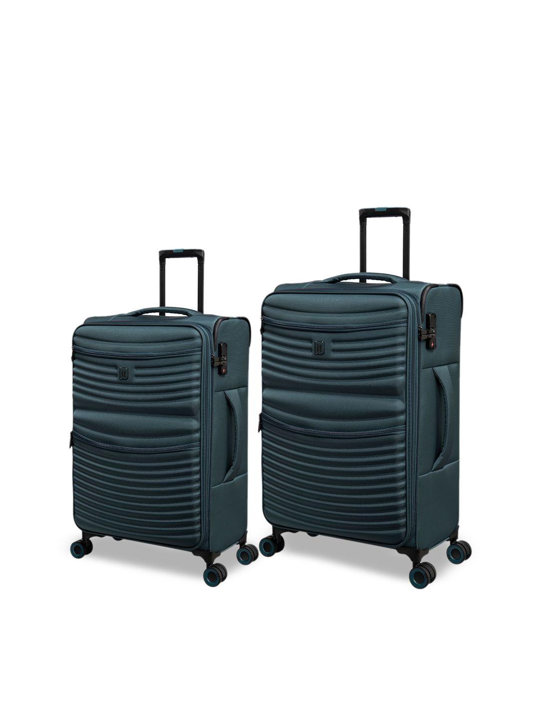 it luggage set of 2 textured hard-sided trolley suitcases