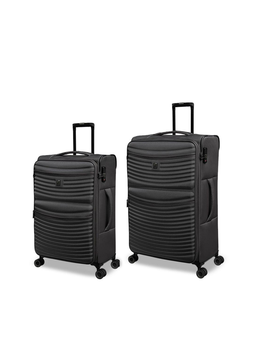 it luggage set of 2 textured soft-sided trolley suitcase