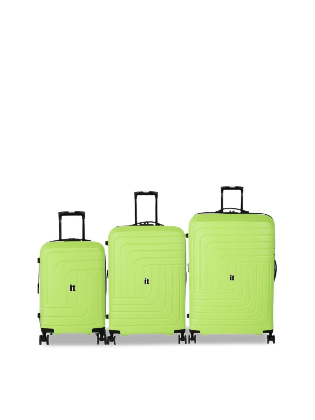 it luggage set of 3 convolved textured 28 inches hard-sided trolley bag