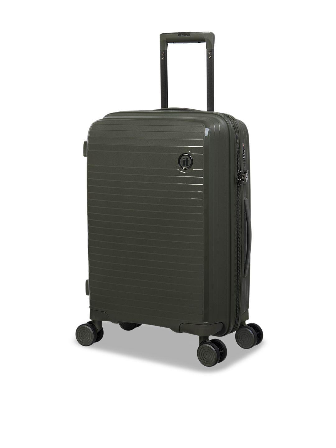 it luggage striped hard-sided small trolley suitcase