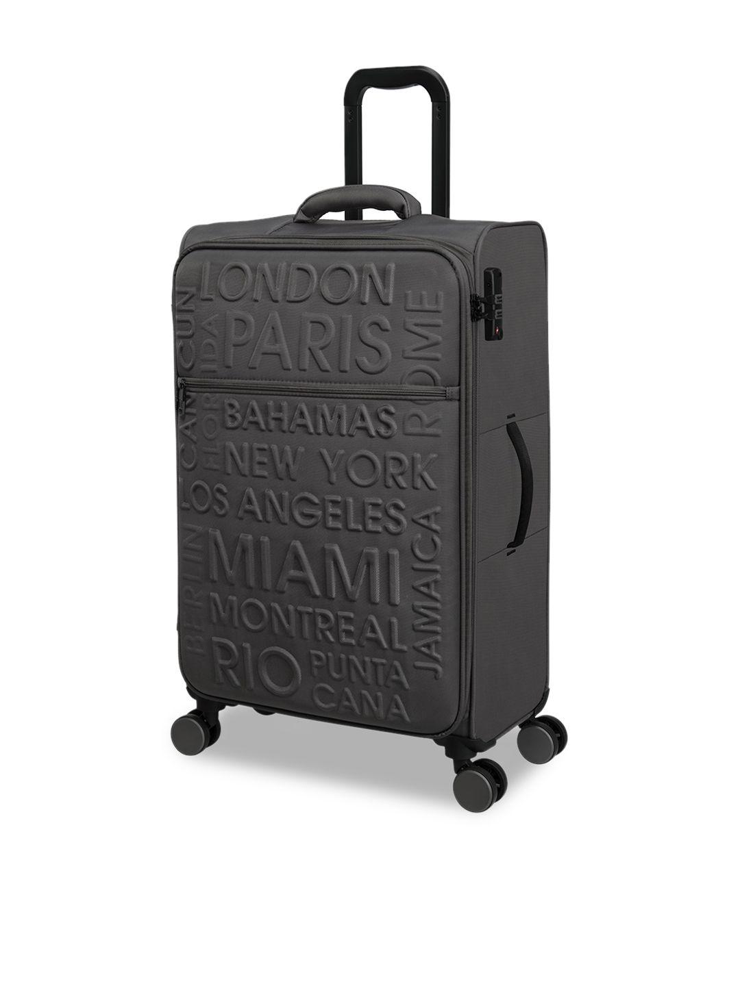 it luggage textured hard side cabin trolley suitcase
