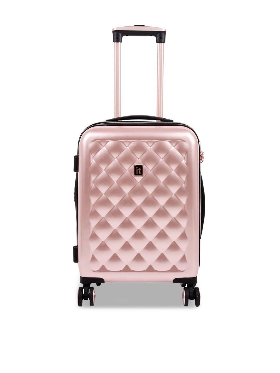 it luggage textured hard-sided large trolley suitcase