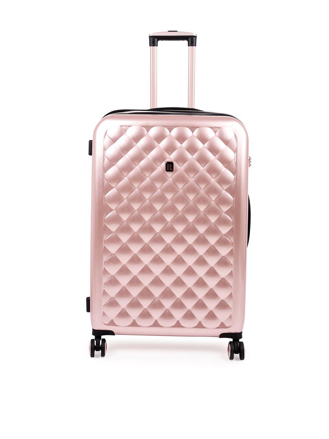 it luggage textured hard-sided large trolley suitcase