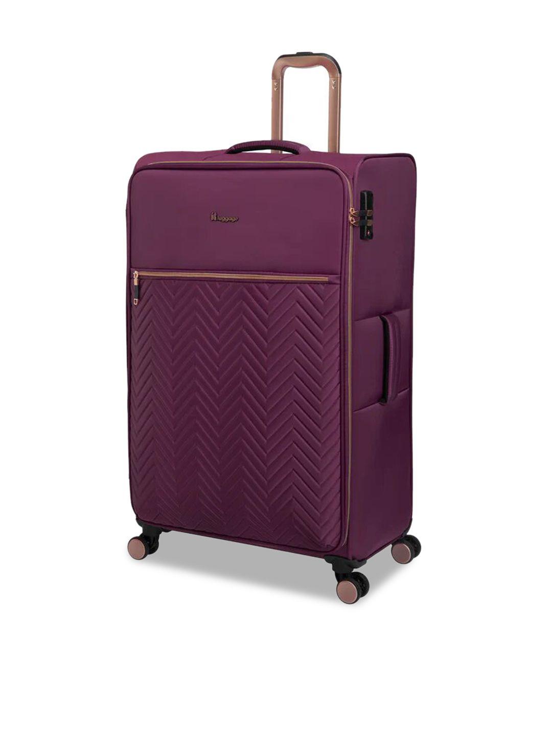 it luggage textured soft-sided large trolley suitcase