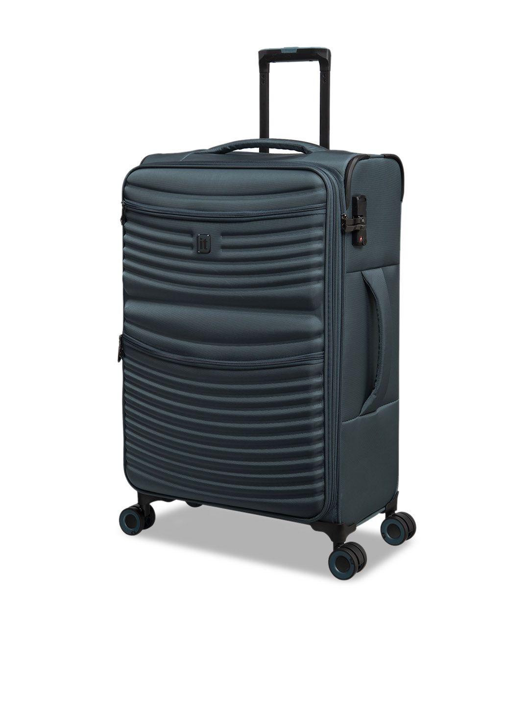 it luggage textured soft-sided medium trolley suitcase