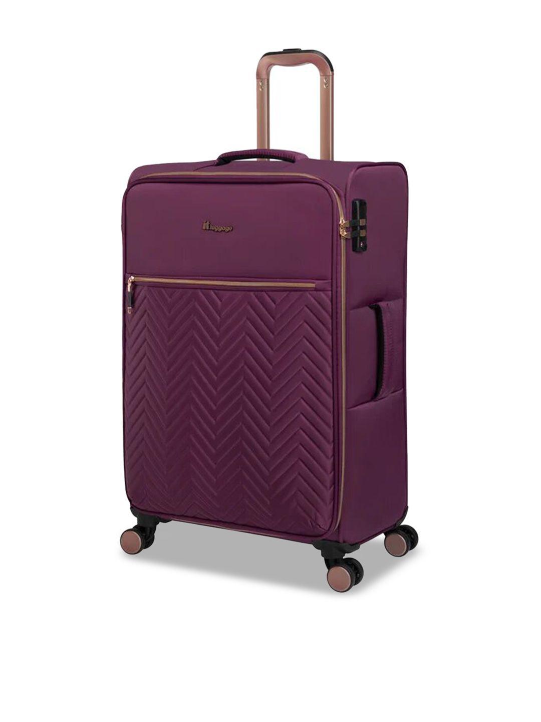 it luggage textured soft-sided medium trolley suitcase