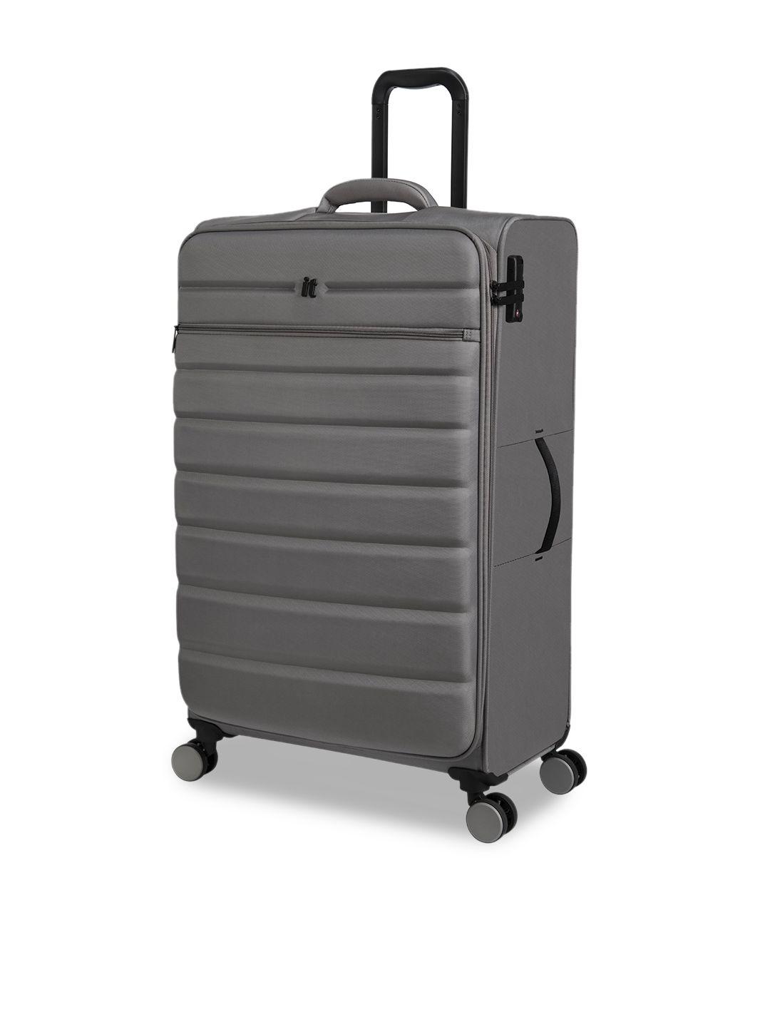 it luggage textured soft-sided trolley suitcase