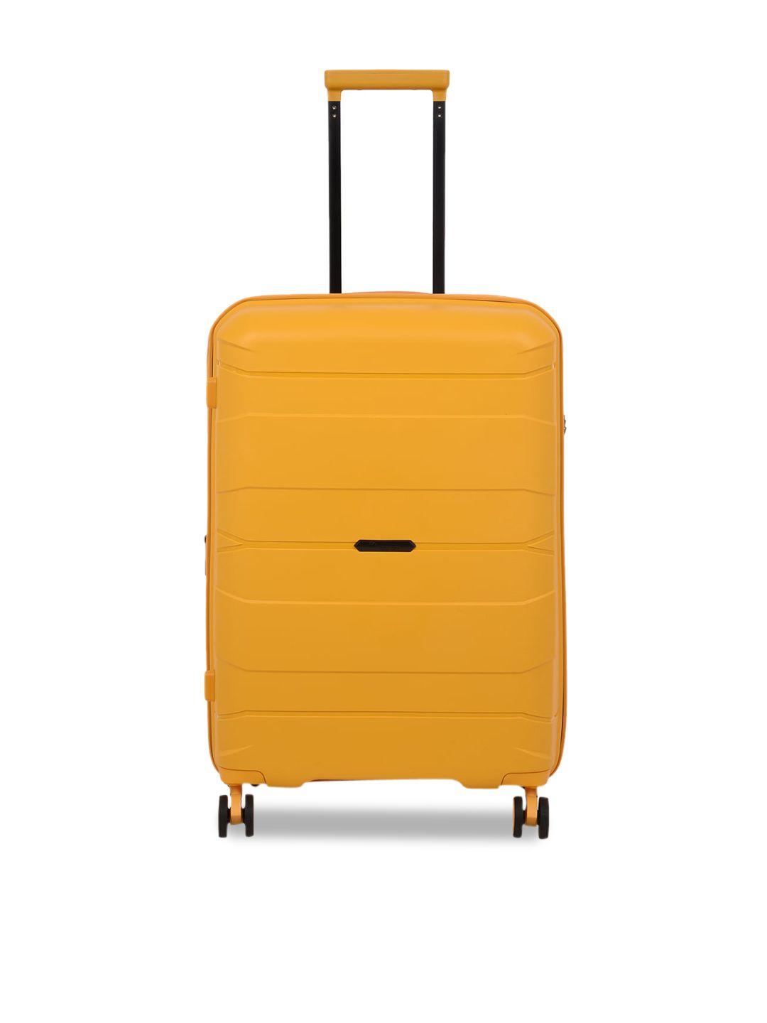it luggage yellow textured hard-sided large trolley suitcases