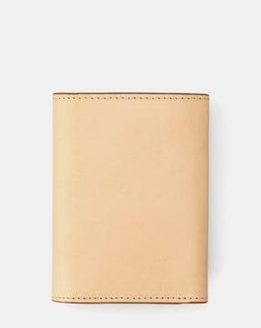 italian vegetable tanned leather tri-fold wallet