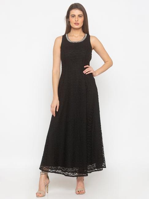 iti black lace maxi dress