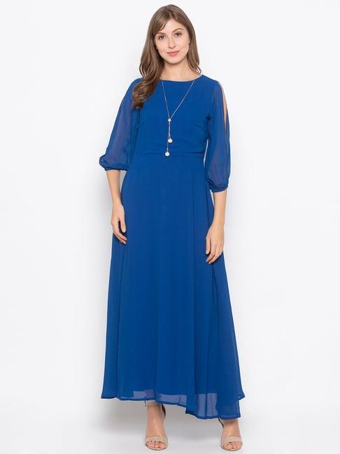 iti electric blue maxi dress