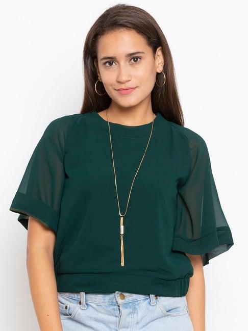 iti green regular fit top