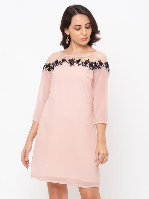 iti ice pink embroidered dress