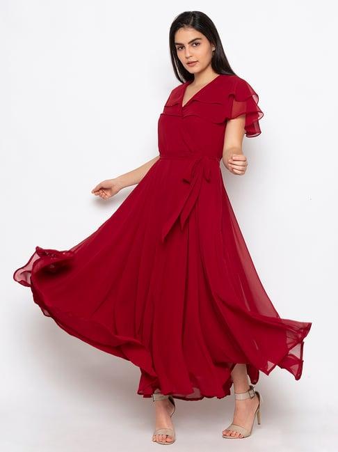 iti maroon maxi dress