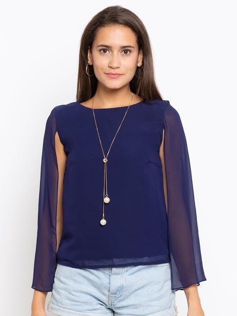 iti navy regular fit cape top