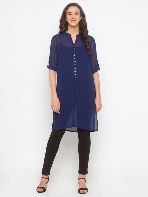 iti navy regular fit tunic