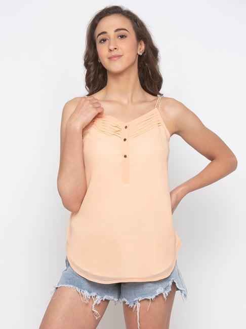 iti peach regular fit top