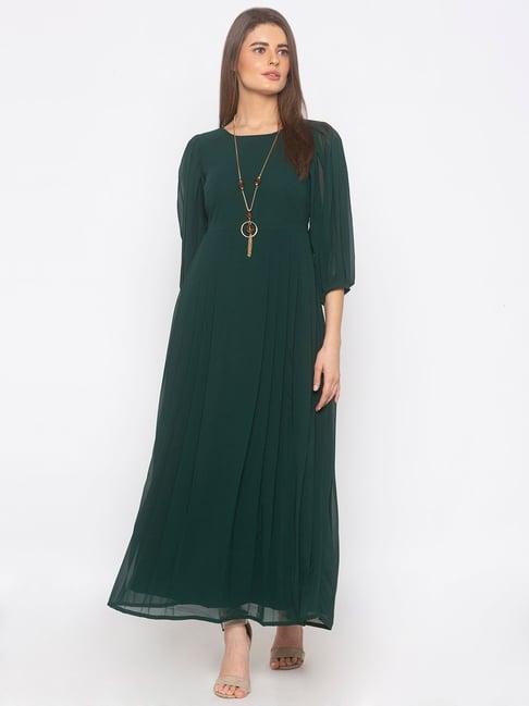 iti pine green maxi dress