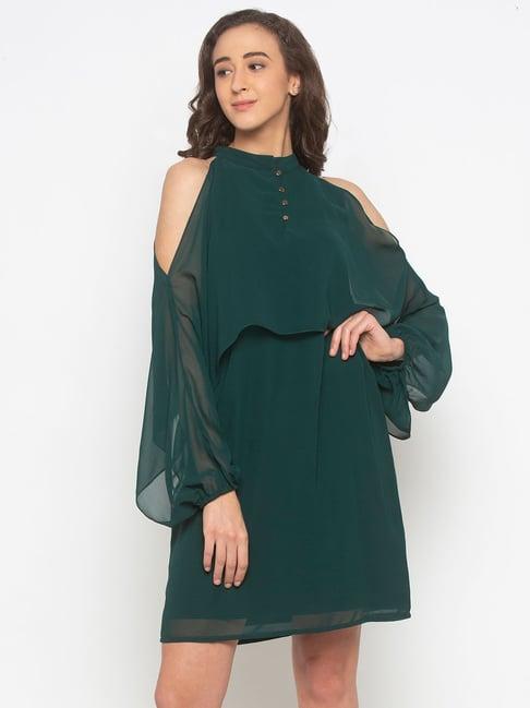 iti pine green regular fit dress