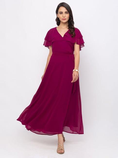 iti purple regular fit dress
