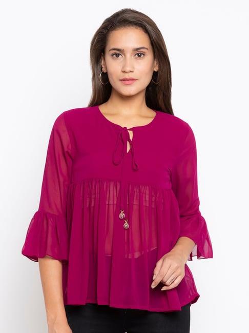 iti purple regular fit top