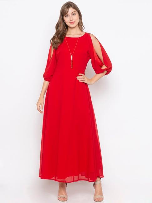 iti red maxi dress