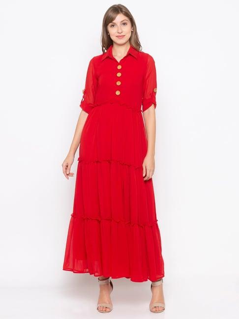 iti red maxi dress