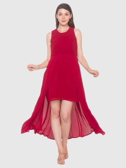 iti red regular fit dress