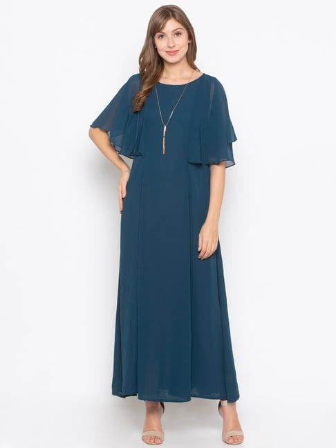 iti teal blue maxi dress