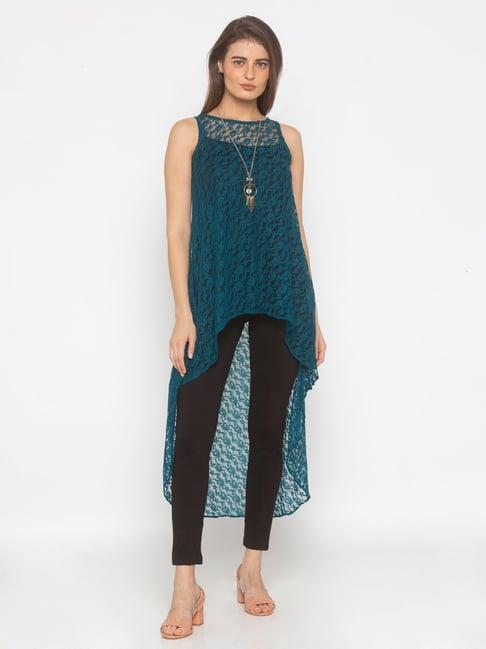 iti teal green lace top