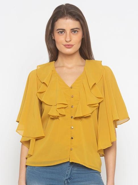 iti yellow regular fit top