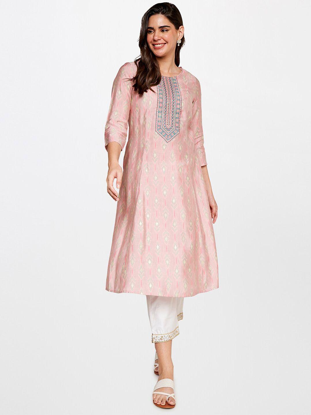 itse ethnic motif woven design a-line kurta