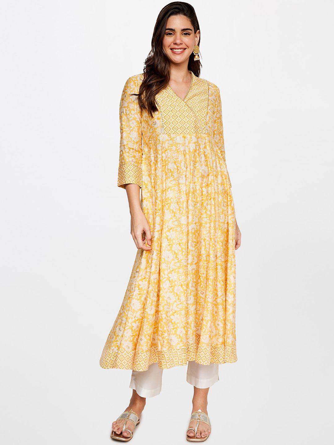 itse floral printed gota patti anarkali kurta