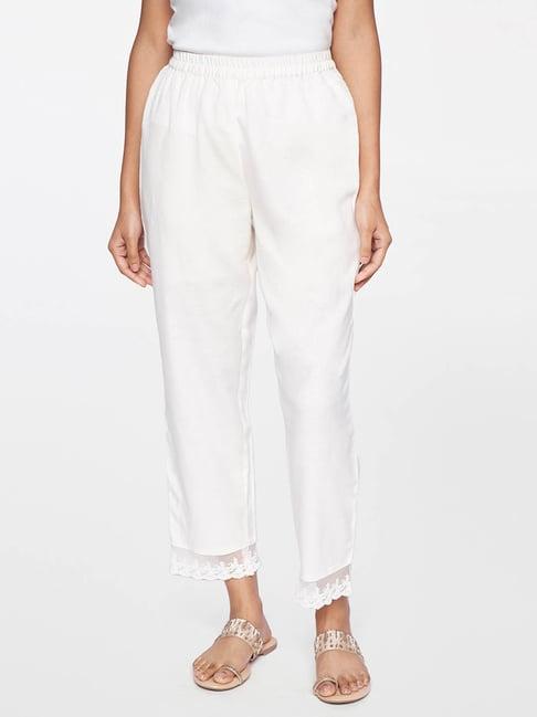 itse off white comfort fit pants